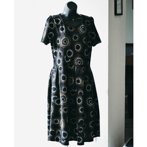 NWOT LuLaRoe Black Gold Pattern Amelia Dress XL